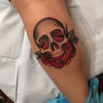 #skull #rose #tattoo #redbaronink