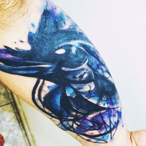 #Watercolor #Raven tattoo on my body. 