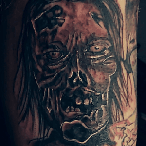 #zombie #black #blackandgrey #tatt #tattoo #ink #scary #halloween #fun #art #tinytim #tinytimtattoos #theresnomoremilk #white #highlights 