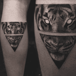 Tiger tattoo with some dotwork #dotwork #tiger #blackwork 