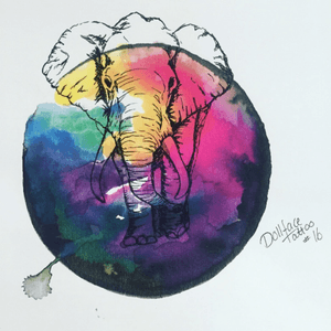Watercolor design i painted today :) #watercolor #watercol #watercolorelephant #elephant 