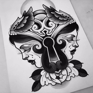 A5 Painting #danberry #tattoo #tattooflash #painting #heartlocket 