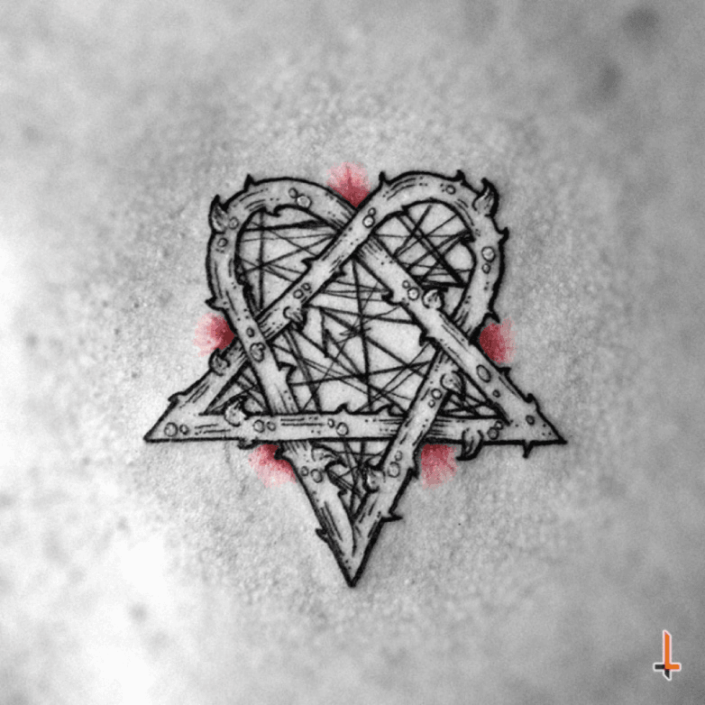 Heartagram Pattern tattoo