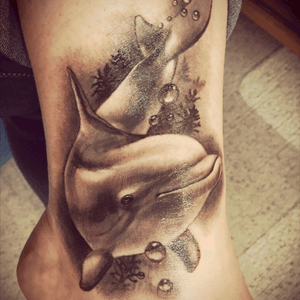 My Dolphin by a great artist in Albuquerque, New Mexico. At the Original Duke City Ink. 