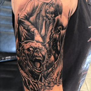 They're coming to get you Barbara!! Started a new Zombie sleeve today, original artwork by W.M.Neff. Using World famous ink and Yayo products @worldfamousink @yayofamilia #blackworkers #blackworkerssubmission #blackworktattoo #blacktattoo #darkart #darkartists #uktta #blackandgrey #blackandgray #blxckwork #blxcktattoo #bodyartmag #tatted #tat #darkart #tattoooftheday #tattoofinstagram #realismtattoo #skinartmag #tattooistartmag #bnginksociety #besttattoos #sullenartcollective #realistictattoo #picoftheday #inkig #realistictattoos #realism #realismtattoo #zombie