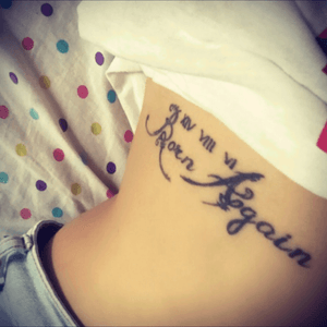 Memorable dates that changes your life. Having another chance to live is simply unforgetable. #tattooed #phrase #bornagain #ribs
