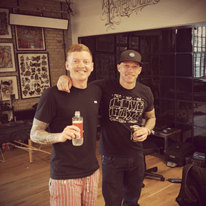 With @amijames at the Tattoodo in-office studio!