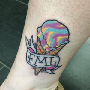 Ice cream cone for Dayna. I did another one as well, but just testing out the app. #icecream #colortattoo #neotraditonal #neotraditionaltattoo #hfx #dartmouth #902 #66lyle #canada 
