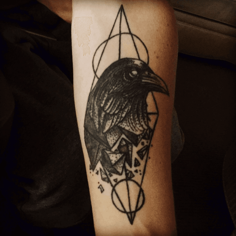 Tattoo uploaded by Matt Merrifield  Geometic Raven also done by collin at  timebomb tattoos frederick MD  Tattoodo
