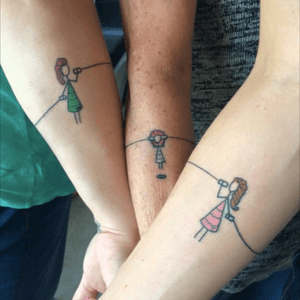 My mom, sister and my little stick figures. #dreamtattoo