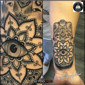 Completed this #hamsahand piece today while guesting at @creativechaostattoos . Love tattooing this style, if you want to book in with me email at: clairebraziertattoo@gmail.com 😜 Proudly sponsored by @tattoolandsupplies #teamtattooland #tattoolanduk #tattoos #tattoo #worldfamousinks @worldfamousinks #ukartist #ukrealtattooists #tattoocollective #uktta #phoenixbodyart #clairebraziertattoo #shropshire #creativechaostattoostudio #handoffatimatattoo @yayofamilia