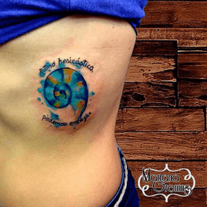 Watercolor snail tattoo #tattoo #marianagroning #karmatattoo #cdmx #MexicoCity #watercolor #watercolortattoo #watercolortattooartist