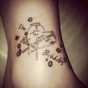 My footie tattoo. Love it. #ImForeverBlowingBubbles #WestHamForLife #LoveMyTattoos #COYI 