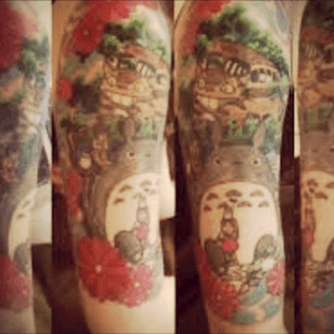 Half sleeve including Totoro, LOTR, Led Zep and other #dreamtattoo 