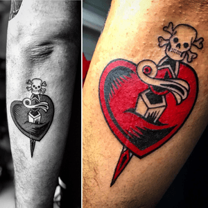 #colortattoo #tattoo #tatuaje #tattooed #tattooer #tattoist #tattooing #tattooart #tattooink #tattoolove #ink #inked #inktattoo #neotraditional #neotraditionaltattoo #hearttattoo #daggertattoo #heartanddagger #redheart #skulldagger #amazingtattoos #beautifultattoo #tattoooftheday #alkimiatattoo #bumblebeemachine #thebestcatalunyatattooartists @bumblebeemachines @alkimiatattoo