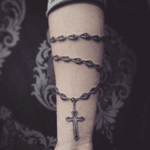 #rosarybeads on #forearm in #blackandgrey at #studio23tattoo @stidio23tattoo