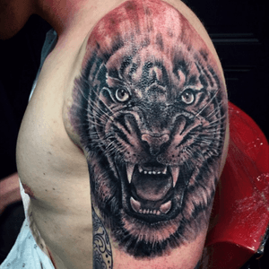 ⚡️Tiger for Florent 🐅⚡️ - et toi, #tuveuxdutattoo ?- #tattoo #tattoos #tatouage #taouages #ink #inked #art #lundeskin #lamaisonclosetatouage #paris #16eme #tiger #tigertattoo #tigre #shoulder #blackandgrey #realism #realistictattoo 