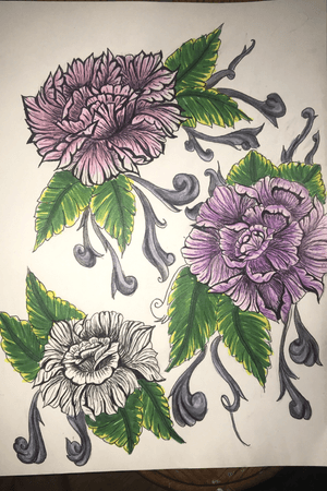 Free handed flowers by me
