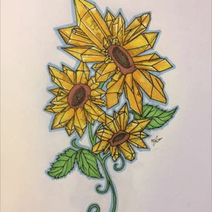 Crystal sunflowers