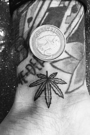 Tiny weed leaf on the wrist #weedtattoo #marijuana 