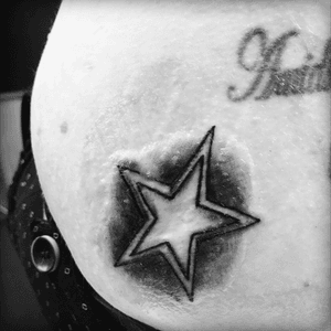 Fresh tat, modification of an old one, bit raised and pink right now so B&W photo!!