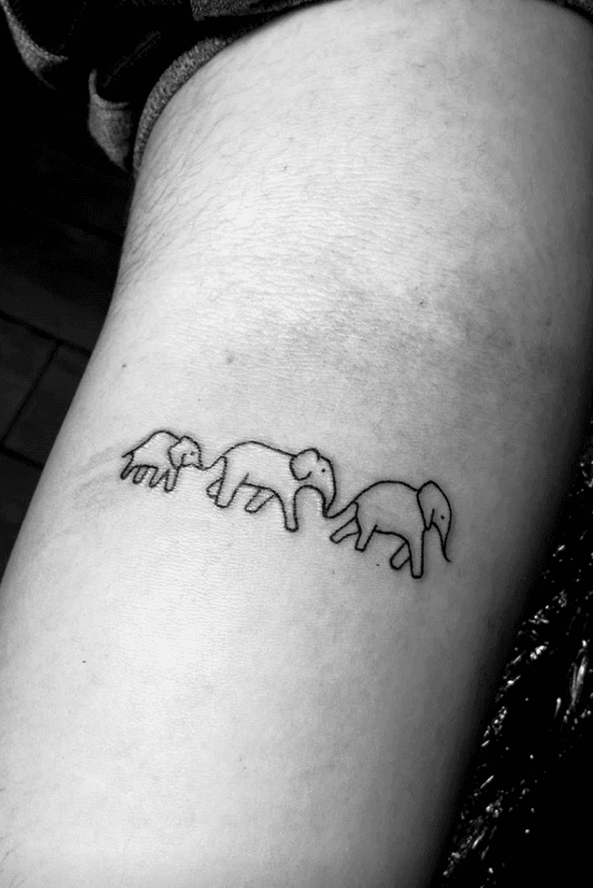 Tattoo uploaded by morenazamboni  Family lucky elephant elephanttattoo  arm Black  Tattoodo