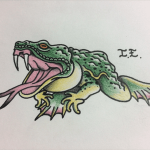 Viper Frog #sailorjerry #coloredpencils #flash #traditional #oldschool #original #traditionaltattoo #oldschooltattoo #drawing #sketch 