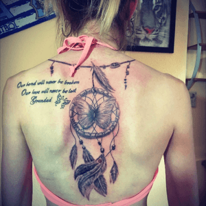Spine tattoo #spine #dreamcatcher #dedication #memories #justafter #loveit #tattoodo #tattoo 