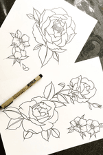 #roses and #cherryblossoms #tattoodesigns 