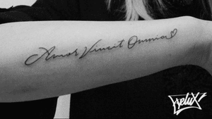 AMOR VINCIT OMNIA ❤️#tattoo #tattoos #ink #inked #lettering #letteringtattoo #letra #letras #scripttattoo #letteringinsoul #scriptkillas #thelettermonsters #letteringcartel #alessandrodeluxtattoo #deluxtattoo #tattooroma #dlxt #mrjacktattoofamily #inkedgirls