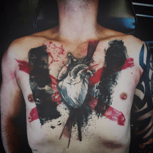 #darktrashtattoo chest piece i did on lourens