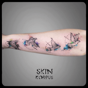#watercolor #watercolortattoo #watercolortattoos #watercolour #dove #birdtattoo made  @ #absolutink by #watercolortattooartist #watercolorartist #skinkorpus 