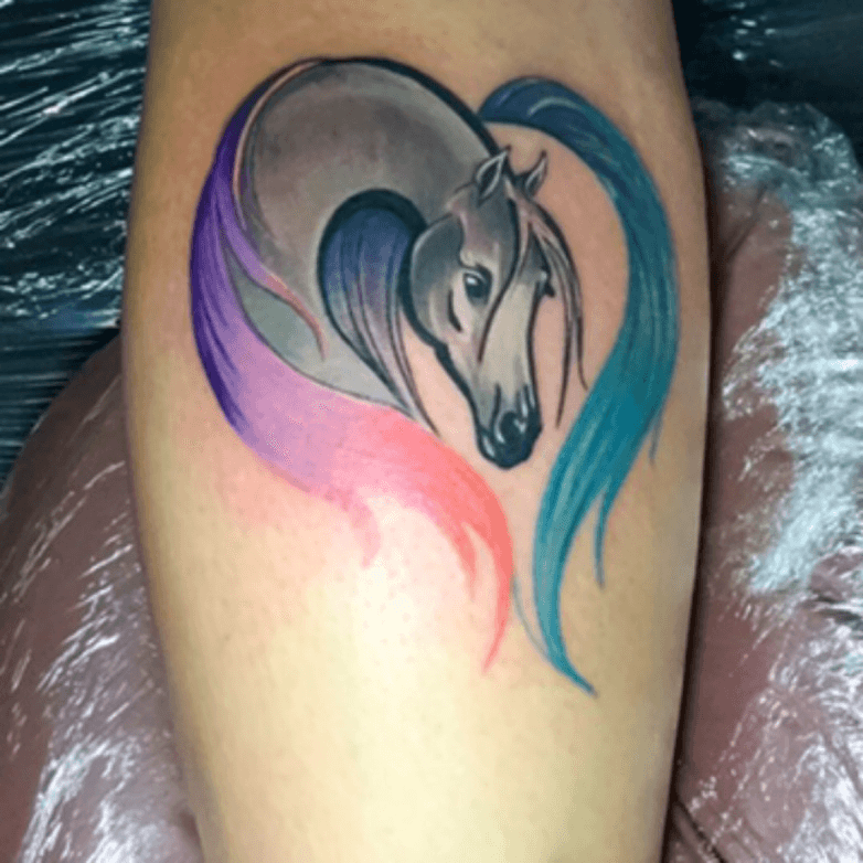 horse head heart tattoo  Clip Art Library