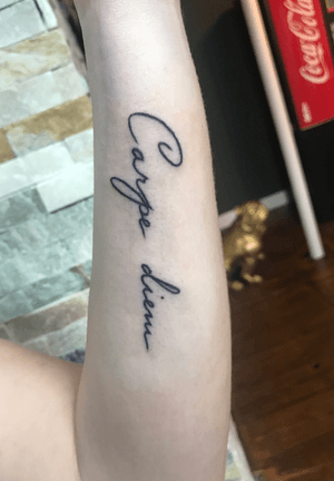Done by Xenia Aarts - Resident Artist.                            #tat #tatt #tattoo #tattoos #amazingtattoo #ink #smallink #inkedup #inklovers #lettering #letteringtattoo #script #scripttattoo #arm #armtattoo #small #smalltattoo #blackink #tattoolovers #art #culemborg #netherlands