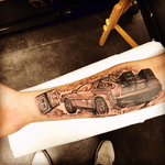 When this baby hits 88 miles an hour were going to see some serious shit. Awesome back to the future tattoo done by Sal Pipitone at contemporary tattoo in staten island, New York #backtothefuture #delorean #88mph