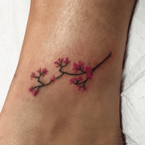 Freehand cherry blossom branch. #color #freehand #sakura #cherryblossom #branch #floral #minimalist 
