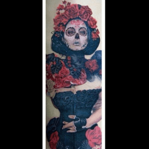 #megandreamtatto  A tattoo like this is my dream to have someday!. La cantrina reminds me of my hometown in Mexico witch i havnt beent to in over 10 years. We have a huge buldboard that i would see every single day when i was living their .Getting a modenise catrina is my body will remind me of my roots and where i came from. 