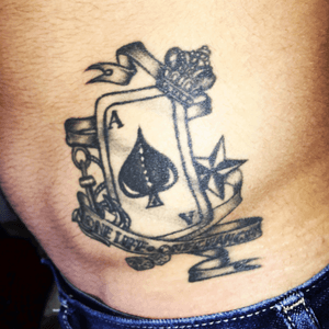 #Onelife #OneChance #firstattoo 🃏♠️👑⭐️⚓️