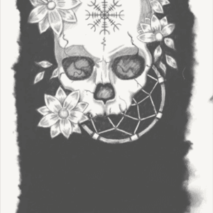 Initial Sketch of tattoo Numero Uno, started off as a skull and then i just added on from there.There is Something about drawing your own tattoo that is really satisfying 