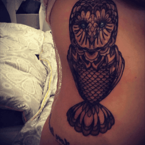 Owl memorial tattoo for my siater