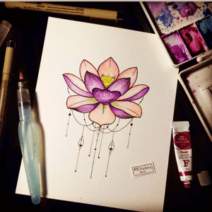 My first tattoo, going to be in my shoulder ❤️ #lotus #budda #flower #beautiful #firsttattoo