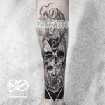 By RO. Robert Pavez • Behind the Death "Blurred white area is a text not made by me" • Studio Nice Tattoo • Stockholm - Sweden 2017 • Please! Don't copy® • #engraving #dotwork #etching #dot #linework #geometric #ro #blackwork #blackworktattoo #blackandgrey #black #tattoo 