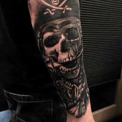 Pirates of carabian tattoo by @jammestattoo 