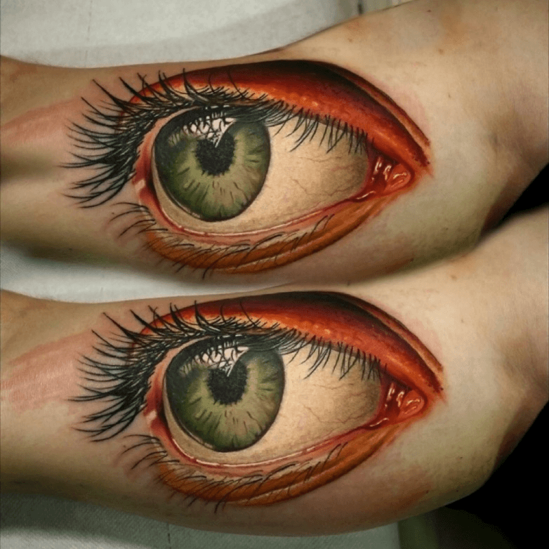 Lion tattoo with green eyes  Lion head tattoos Lion eyes Eye tattoo