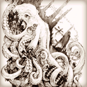 This would be an awesome design in colour #octopostattoo #anchor #treasurechest #kraken #meganamassacre #megandreamtattoo @megan_massacre @tattoodo 
