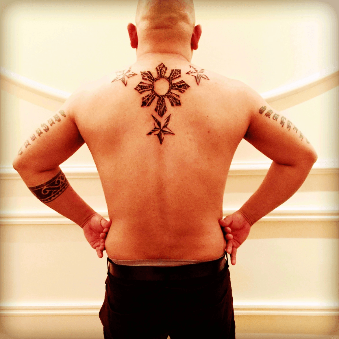 Tattoo uploaded by jarwin • Three stars and a sun...✌🏼️#mytattoo  #pinoytattoo #pinoyink • Tattoodo