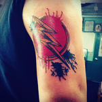 My tattoo of the flash's logo. Got it done in jackson, misissippi at electric dagger tattoos