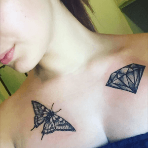 #tattoo #diamond #butterfly #dotwork 