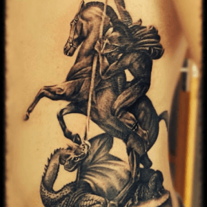 My George & Dragon done on my left ribs by the talented Steve @littleink #dreamtattoo