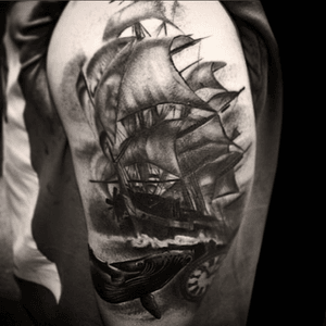 Tattoo by Lance Levine.See more of Lance’s work here: https://www.larktattoo.com/long-island-team-homepage/lance-levine/#realistictattoo #bng #blackandgraytattoo #blackandgreytattoo #realism #tattoo #tattoos #tat #tats #tatts #tatted #tattedup #tattoist #tattooed #tattoooftheday #inked #inkedup #ink #amazingink #bodyart #tattooig #tattoosofinstagram #instatats  #larktattoo #larktattoos #larktattoowestbury #westbury #longisland #NY #NewYork #usa #art#ship #shiptattoo #OceanTattoos #oceantattoo #ocean 
